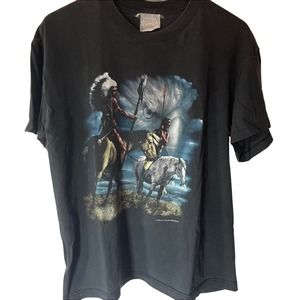 Vintage 90s natives on horseback